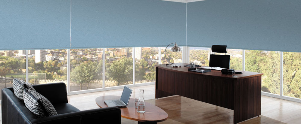 Corner Office with Windows and Shades